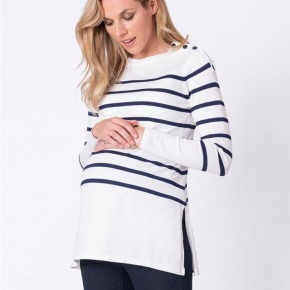 Lucinda Nautical Maternity & Nursing Sweater - Picture 1 of 3